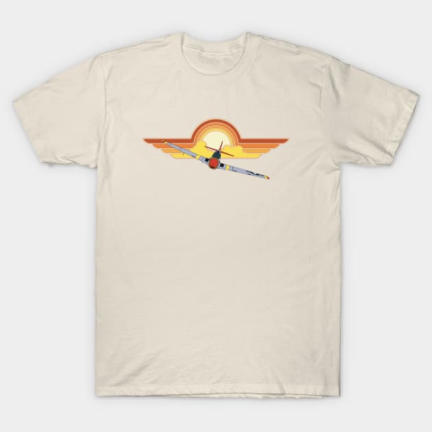 P-51 Mustang Sunset T-Shirt by Kassi Skye